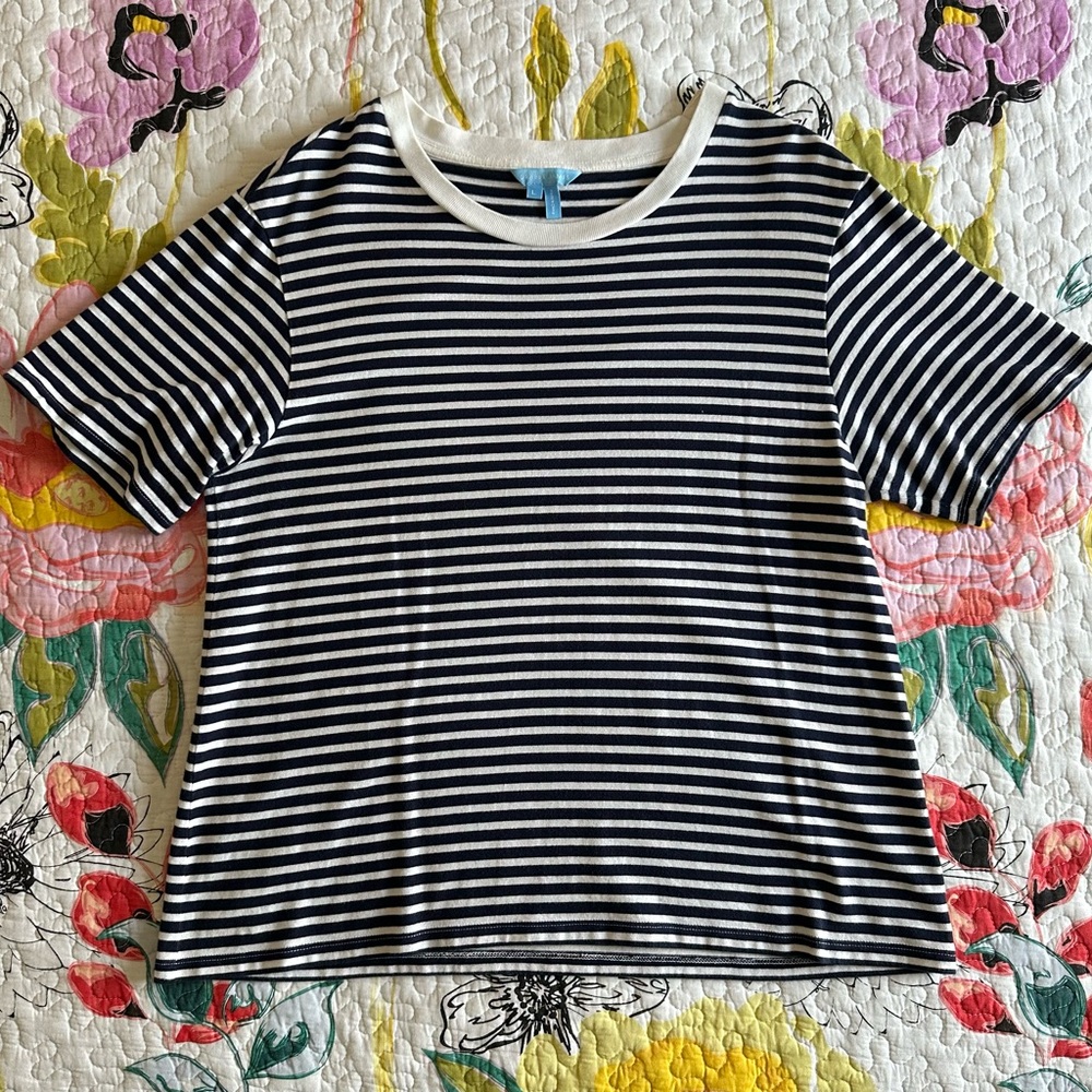 Draper James Striped Navy & White Shirt